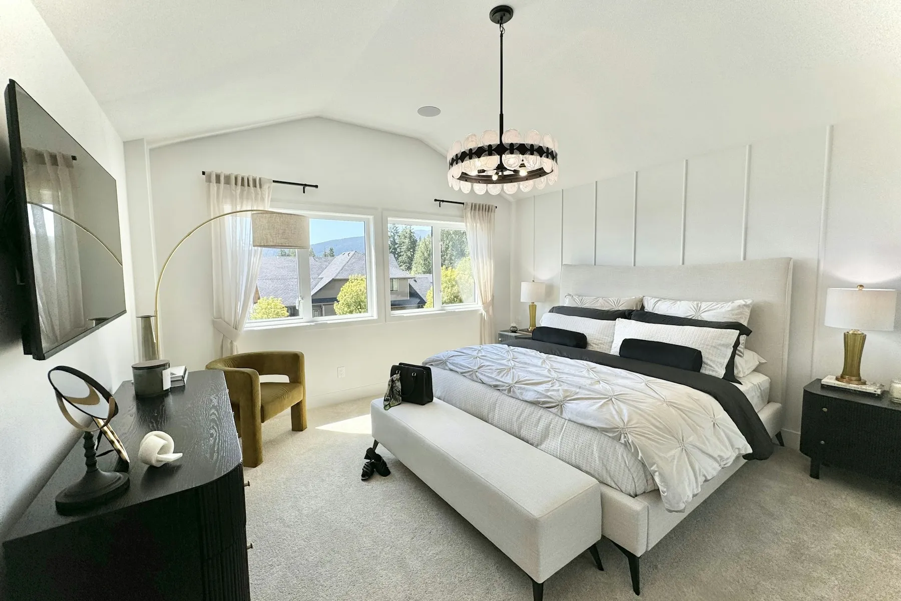 Primary bedroom with city view