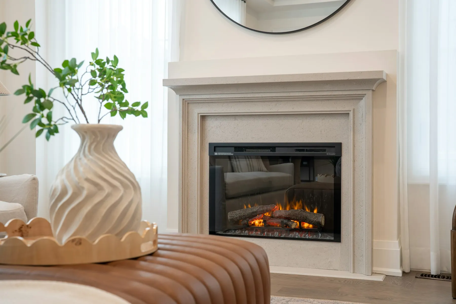 Living room with the original fireplace