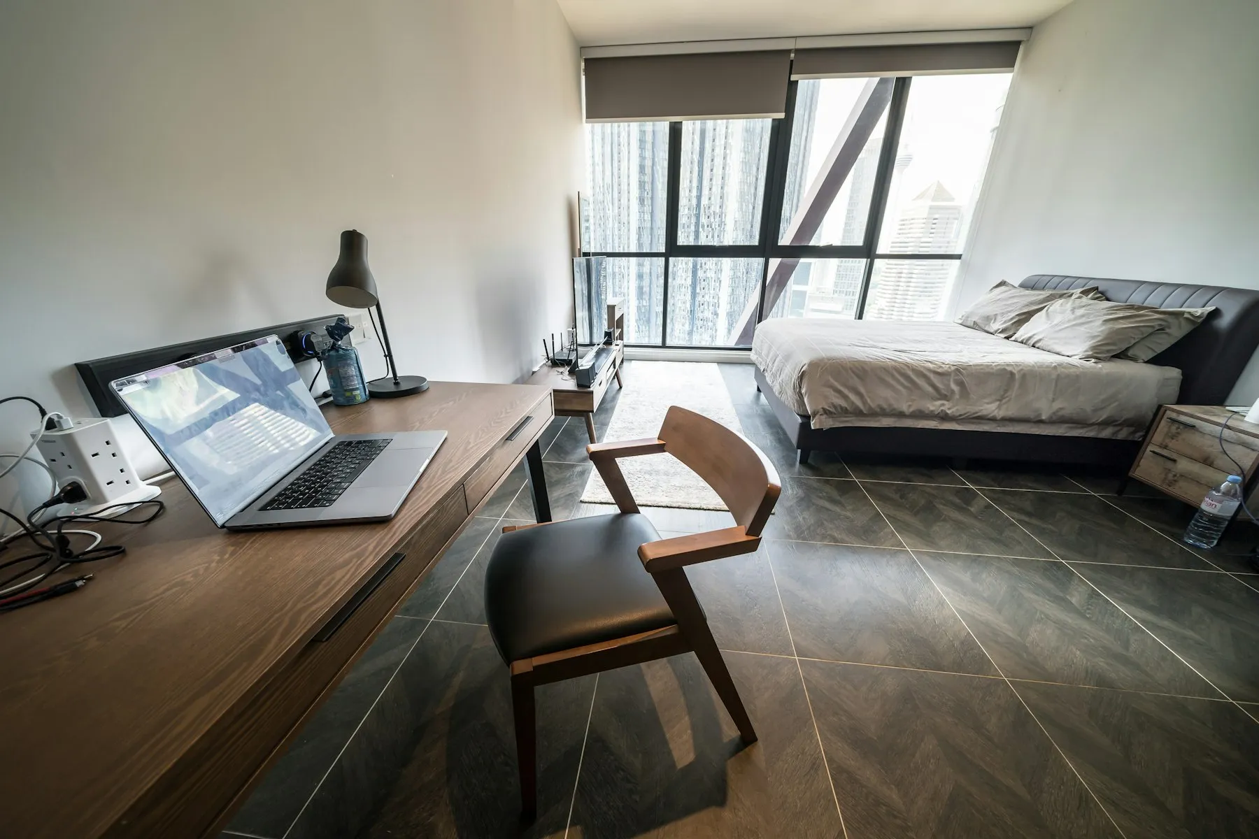 Primary bedroom with the skyline