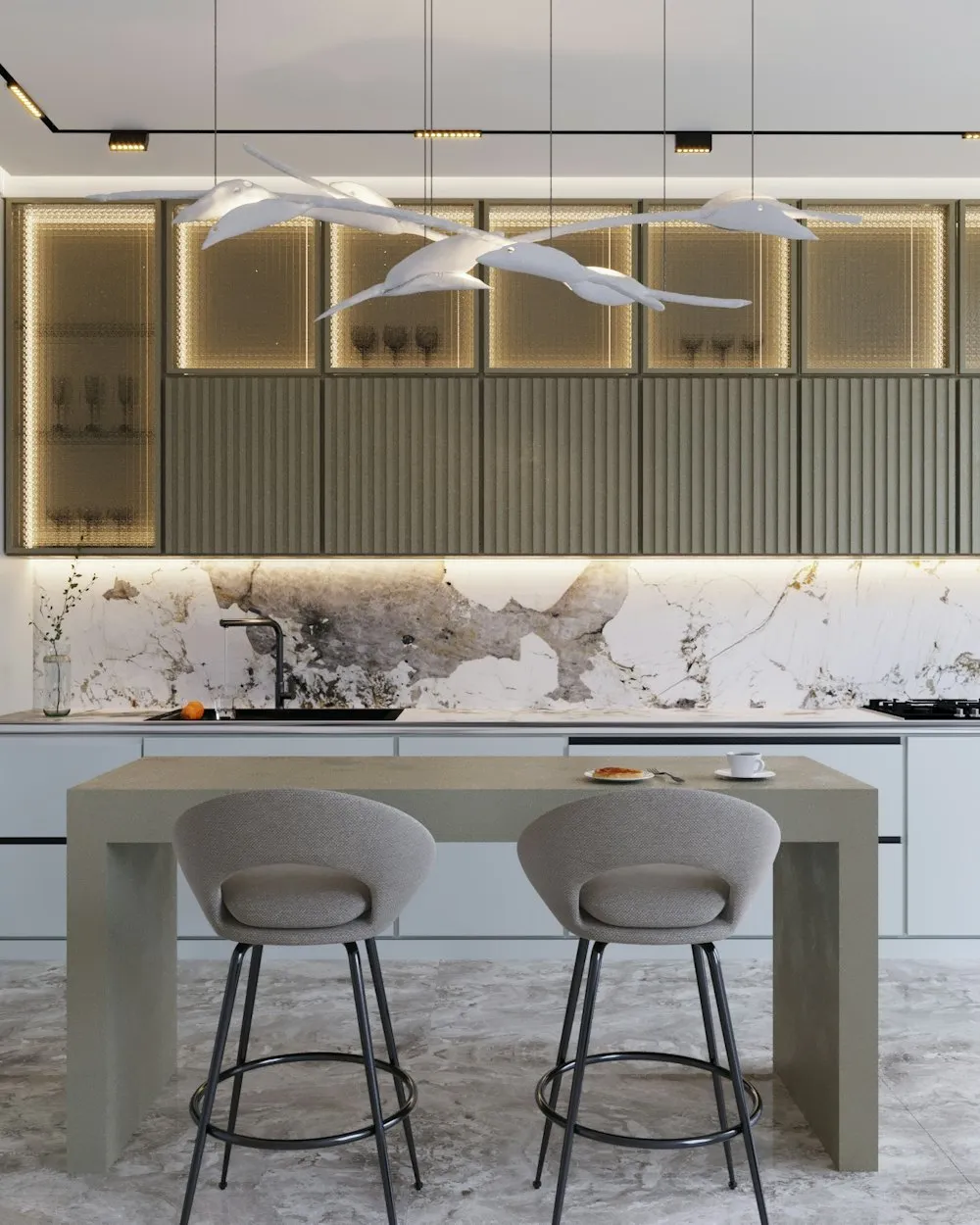 Kitchen with stone island