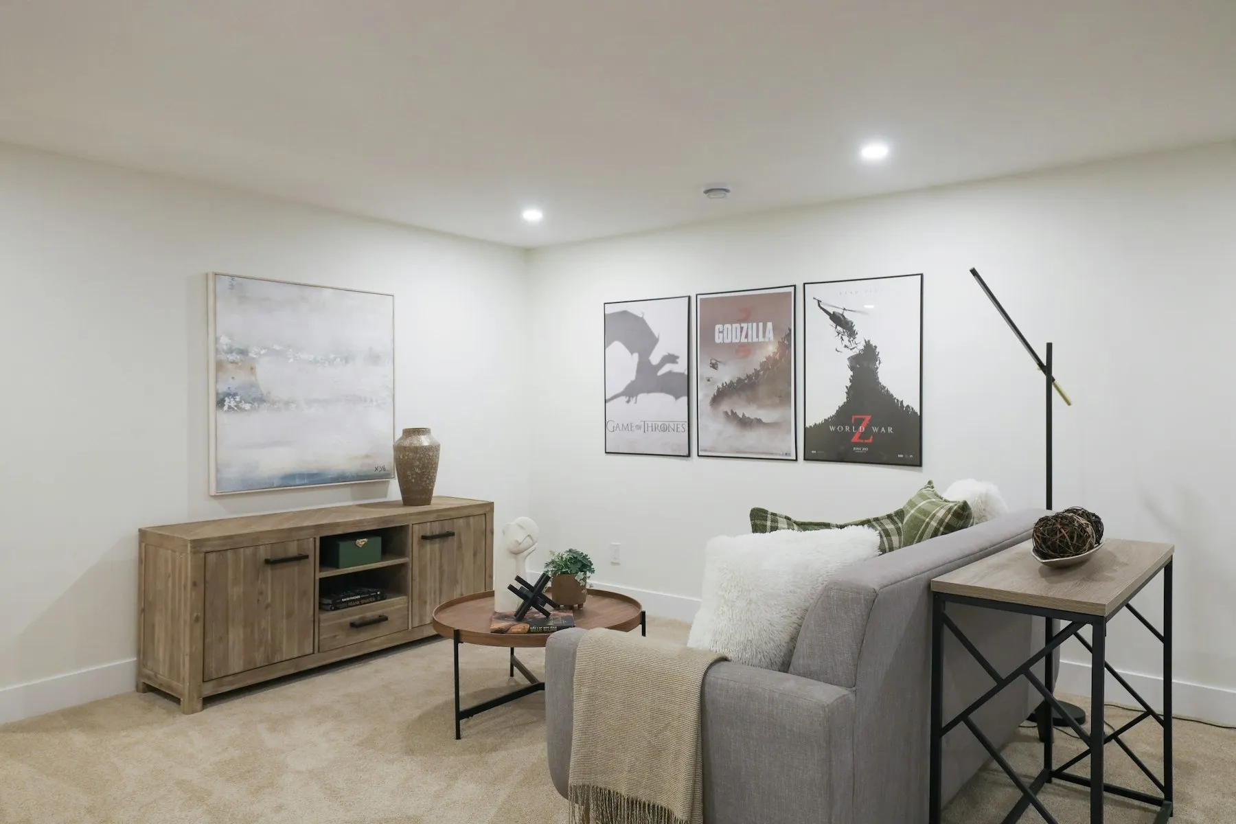 Media room behind the pocket wall